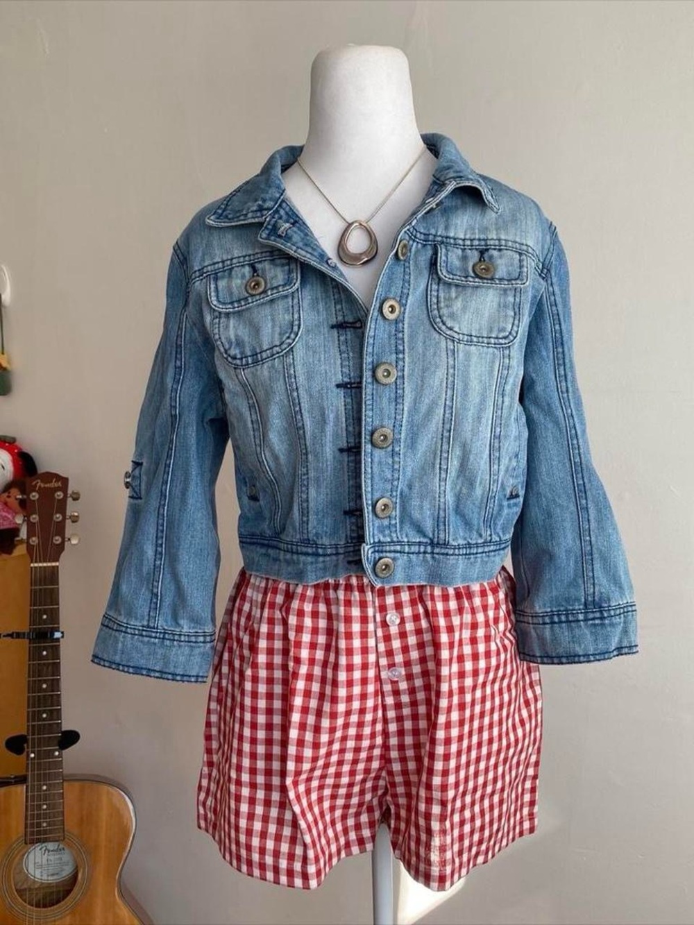 SEARS Vintage Y2K Highway Jeans Denim Jacket Mini Cropped Jean Cottagecore Chic